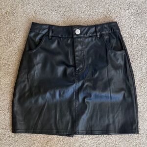 Black Faux Leather Mini Skirt - madden NYC